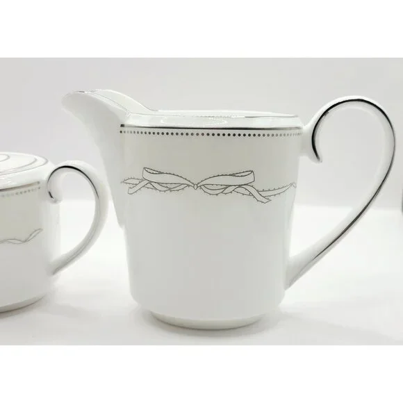 Vera Wang Fine Bone China by Wedgwood LOVE KNOTS Creamer & Sugar Bowl Brand New